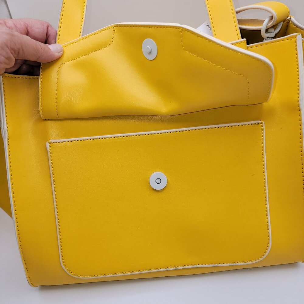 NWT BCBGeneration Juliana Pamchanko Bag Sunburst Leather Crossbody Tote Purse De - Picture 8 of 8